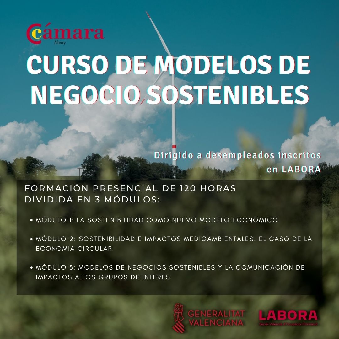 Curso Labora de Modelos de Negocios Sostenibles - Cámara de Comercio Alcoy  - Jornadas y eventos en Alcoy