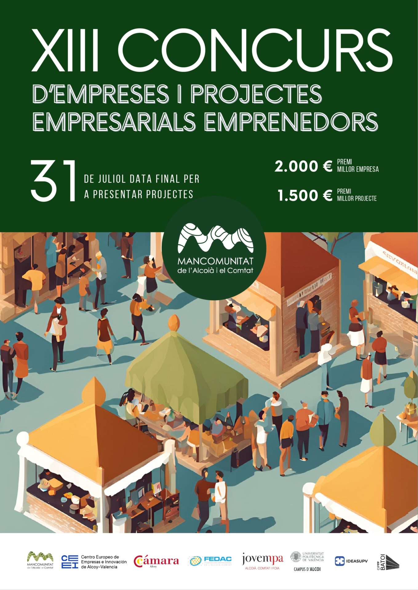 Abiertas las inscripciones para el XIII Concurso de Empresas y Proyectos Emprendedores de la Mancomunitat l’Alcoià-El Comtat