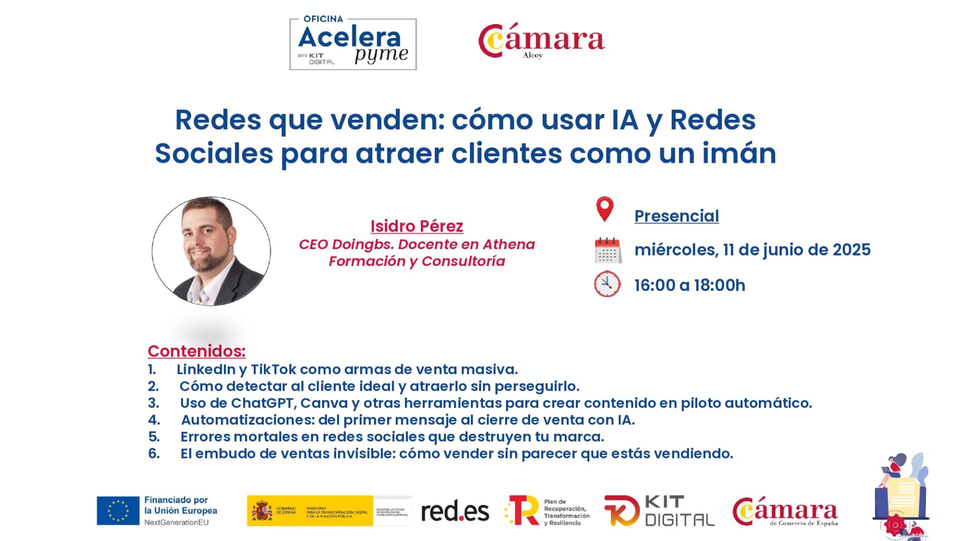 “Redes que venden”, un taller para aprender a atraer clientes con IA y redes sociales