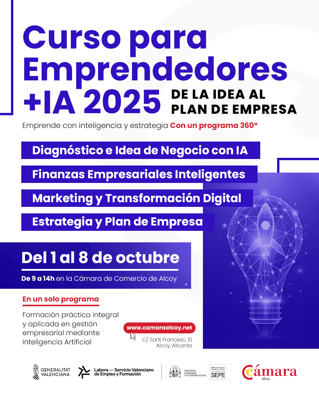 La Cámara de Alcoy presenta el Curso para Emprendedores +IA 2025: de la idea al plan de empresa