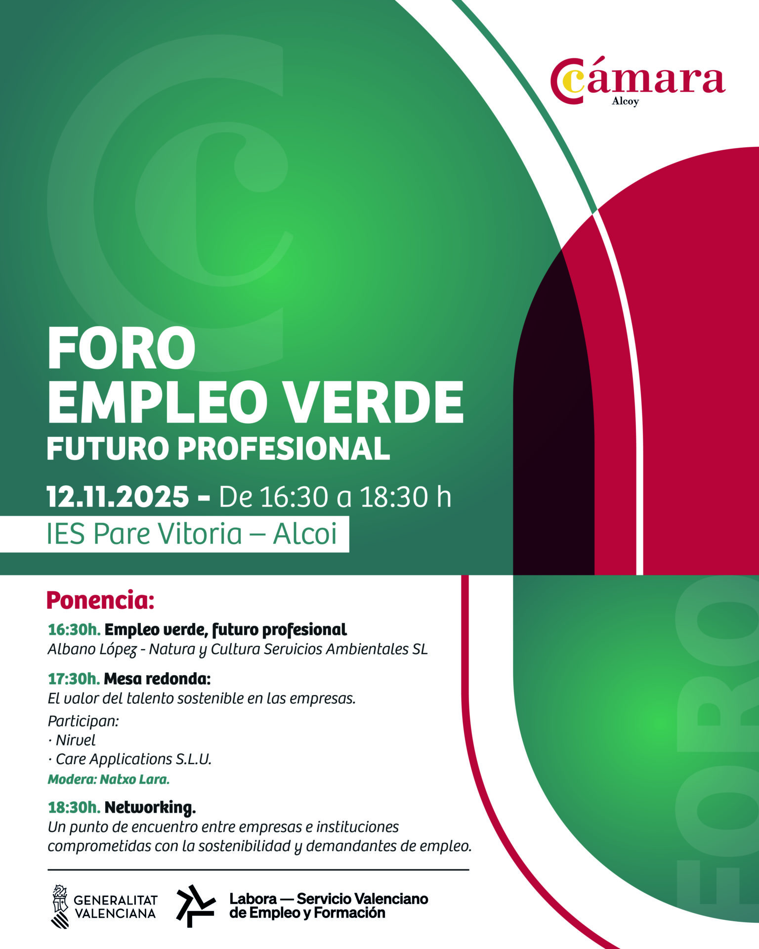 La Cámara de Comercio de Alcoy impulsa el empleo sostenible con el Foro Empleo Verde 2025