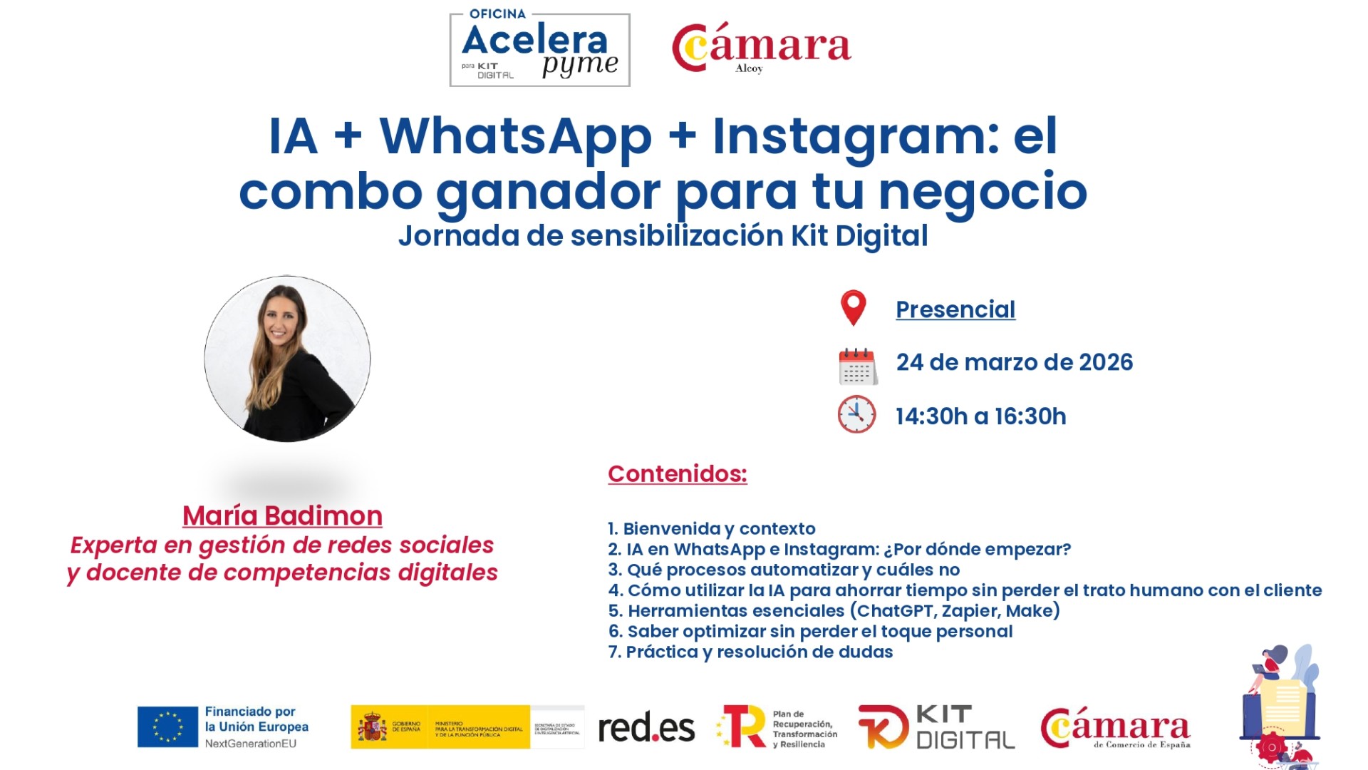 Nueva jornada AceleraPyme: IA, WhatsApp e Instagram para pymes